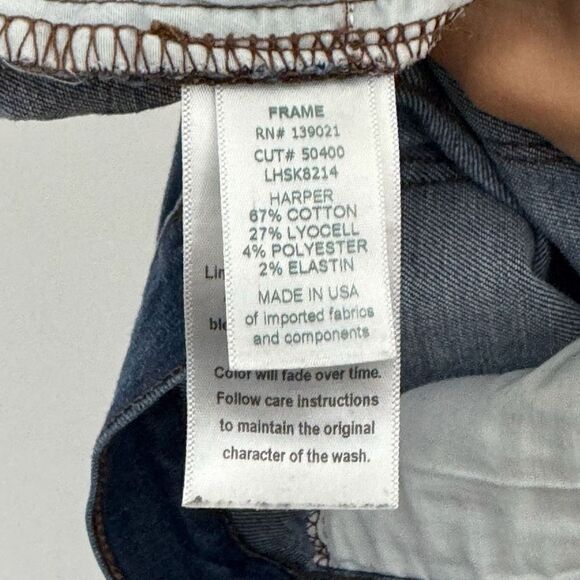 Frame Women's High Rise Medium Wash Skinny Denim Blue Jeans Size 24 - Picture 8 of 9